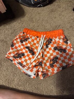Orange Checkered 'El Toro Loco' Monster Truck Swim Shorts